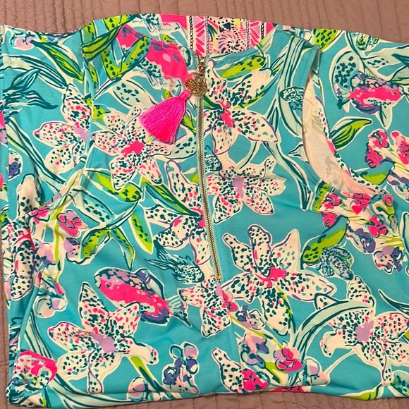 LILLY PULITZER KELBY STRETCH SHIFT DRESS BALI BLUE SWAY THIS WAY ENGINEERED - Picture 4 of 6